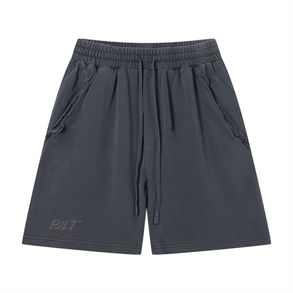 Unisex Vintage Wash Raw Edge Shorts