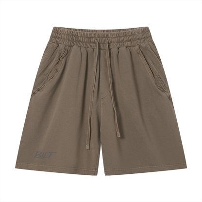 Unisex Vintage Wash Raw Edge Shorts